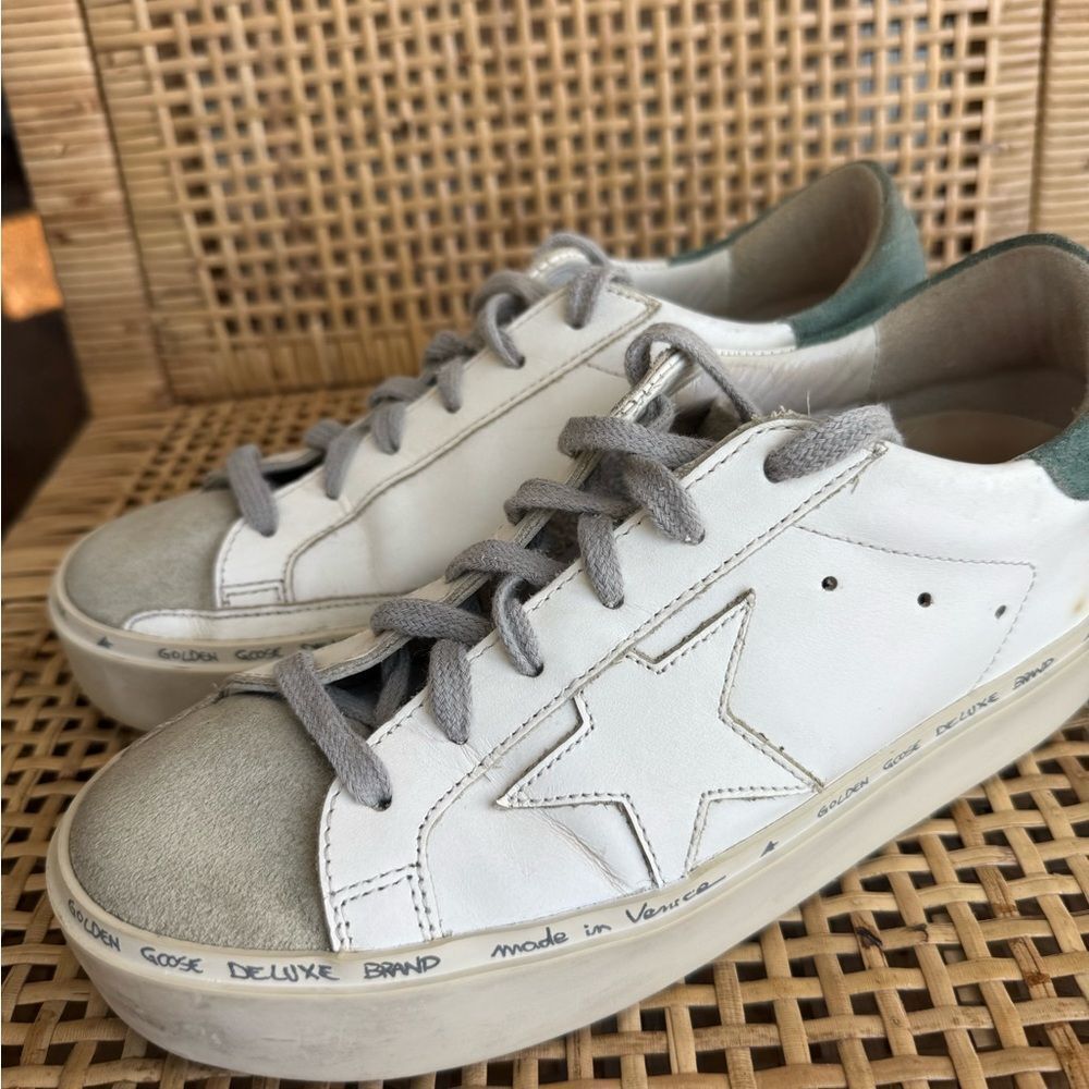 Golden Goose White and Gray Sneakers